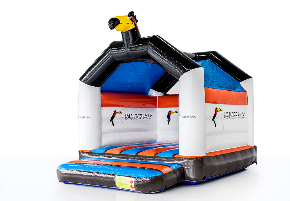 Bestel nu online de op maat gemaakte Van der Valk - a frame met 3D object van de toekan springkussens bij JB Inflatables Nederland. Vraag nu gratis ontwerp aan voor opblaasbare luchtkussens in eigen huisstijl